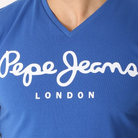 Pepe Jeans - Tee Shirt Original Stretch Bleu Roi