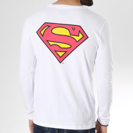 DC Comics - Tee Shirt Manches Longues Classic Logo Back Blanc