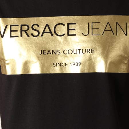 Versace Jeans Couture - Tee Shirt Print 4 Foil B3GSB76V Noir Doré