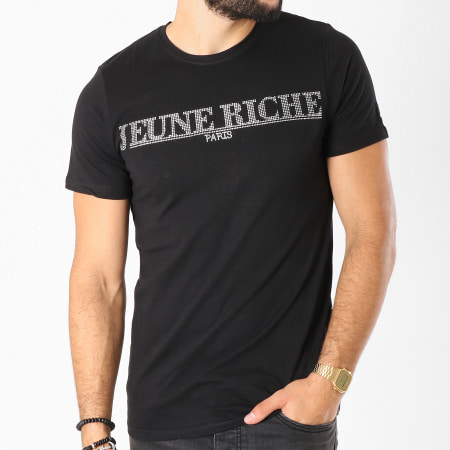 Jeune Riche - Tee Shirt Classic Strass Noir