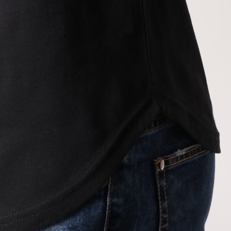 LBO - Tee Shirt Oversize Avec Bandes Noir Et Rouge 527 Noir