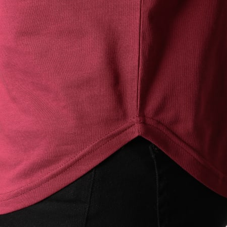 LBO - Tee Shirt Oversize Avec Bandes Noir Et Rouge 529 Bordeaux