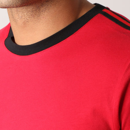LBO - Tee Shirt Avec Bandes Noir Et Rouge 523 Rouge