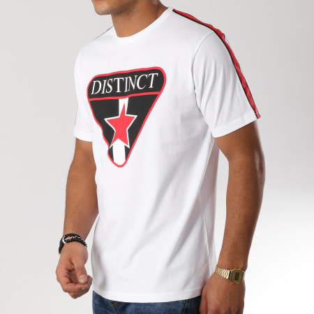 Distinct - Tee Shirt Avec Bandes Star Blanc