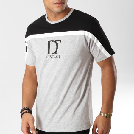 Distinct - Tee Shirt Bicolore Gris Chiné Noir
