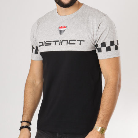 Distinct - Tee Shirt Racing Noir Gris Chiné