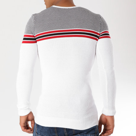 Classic Series - Pull AD009 Blanc Noir Rouge