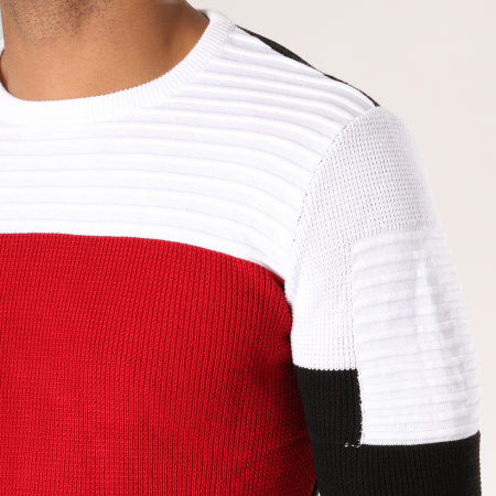 Classic Series - Pull AD030 Blanc Rouge Noir 