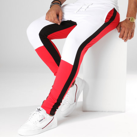 Classic Series - Pantalon Jogging AD2038 Blanc Noir Rouge