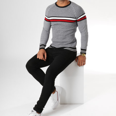 Classic Series - Pull AD011 Noir Blanc Rouge