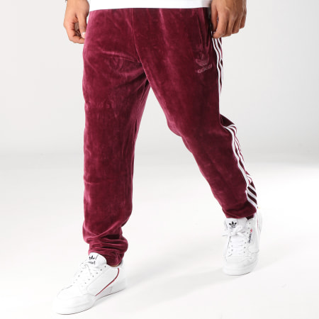 Adidas Originals - Pantalon Joggging Velours Bandes Brodées BB DH5784 Bordeaux
