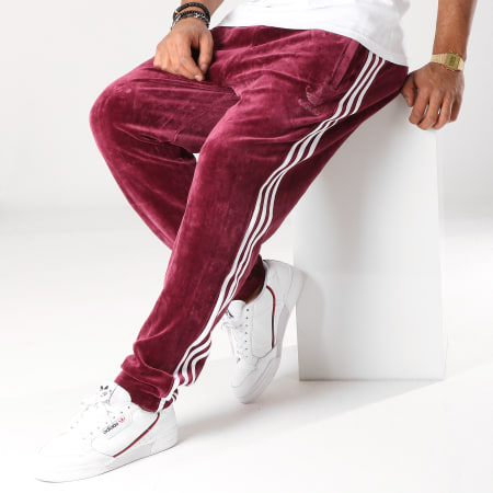 Adidas Originals - Pantalon Joggging Velours Bandes Brodées BB DH5784 Bordeaux