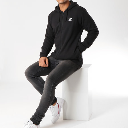 Adidas Originals - Sweat Capuche Zippé Trefoil Fleece DH5811 Noir