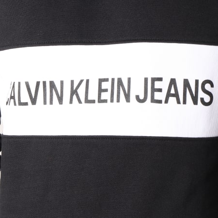 Calvin Klein - Sweat Crewneck Stripe Institutional 9510 Noir Blanc 