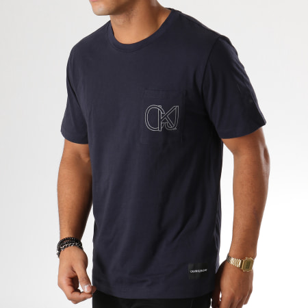 Calvin Klein - Tee Shirt Poche CKJ Graphic 9612 Bleu Marine