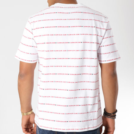 Calvin Klein - Tee Shirt All Over Institutional 9843 Blanc 