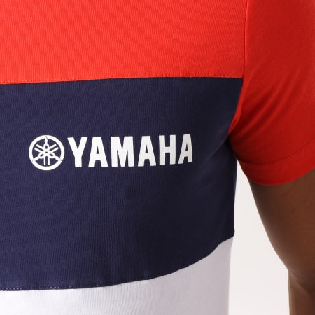 Yamaha - Tee Shirt Tape Blanc Rouge Bleu Marine