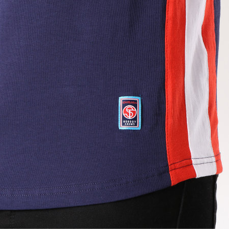 Yamaha - Tee Shirt Manches Longues Avec Bandes Long Bleu Marine Blanc Rouge