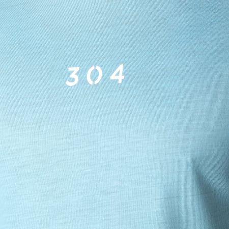 304 Clothing - Tee Shirt Oversize Dip Dye Bleu Turquoise Dégradé Blanc