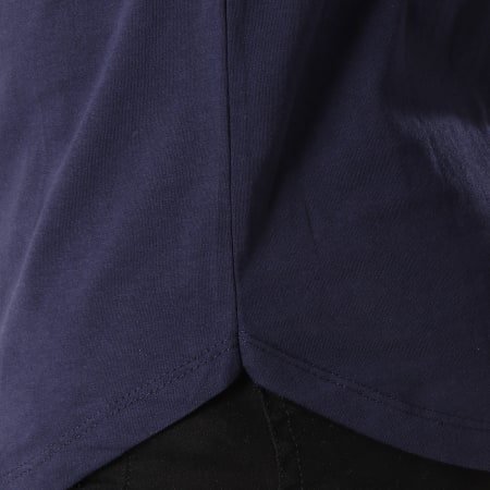 Frilivin - Tee Shirt Manches Longues Oversize 6678 Bleu Marine Blanc