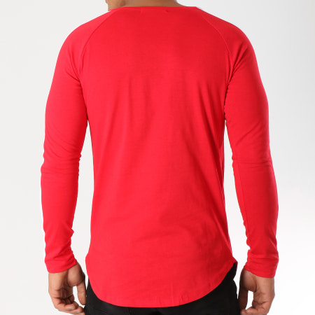 Frilivin - Tee Shirt Manches Longues Oversize 6678 Rouge Blanc