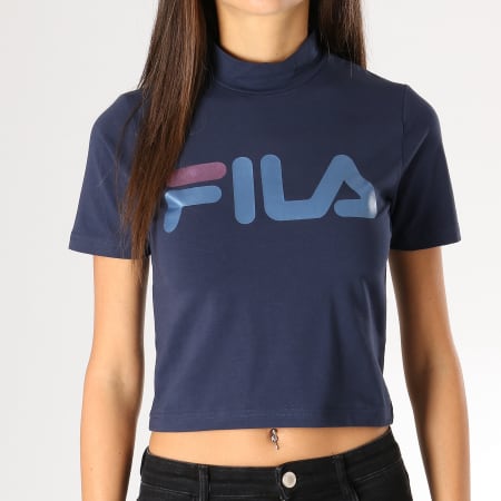 Fila - Tee Shirt Crop Femme Every Turtle 681267 Bleu Marine