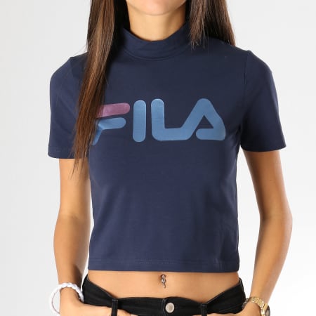 Fila - Tee Shirt Crop Femme Every Turtle 681267 Bleu Marine
