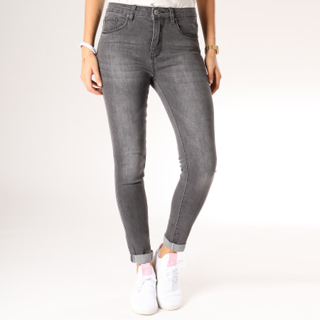 Girls Outfit - Jean Slim Femme P063 Gris Anthracite