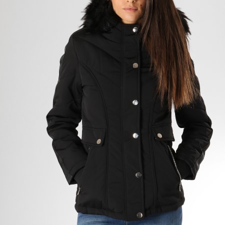 Project X Paris Parka Femme Fourrure Avec Bandes F185001 Noir LaBoutiqueOfficielle