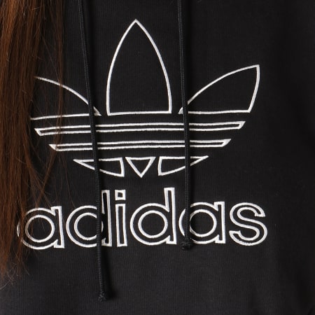 Adidas Originals - Sweat Capuche Femme Crop CLRDO DN8153 Noir