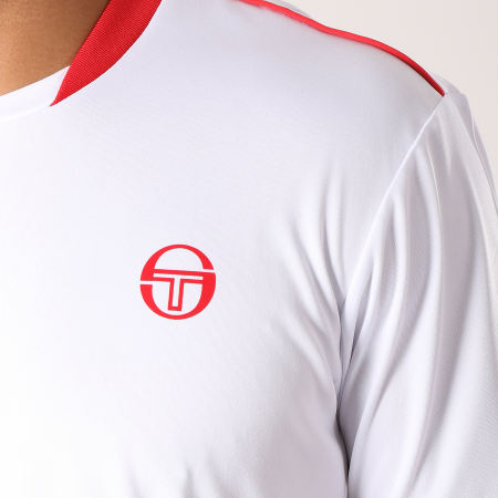 Sergio Tacchini - Tee Shirt De Sport Club Tech Blanc Rouge