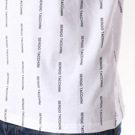 Sergio Tacchini - Tee Shirt Avec Bandes Pinstripe 37887 Blanc
