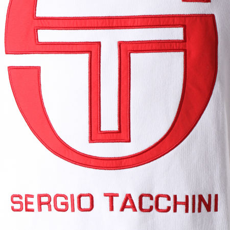 Sergio Tacchini - Sweat Capuche Avec Bandes Image Blanc Bleu Marine