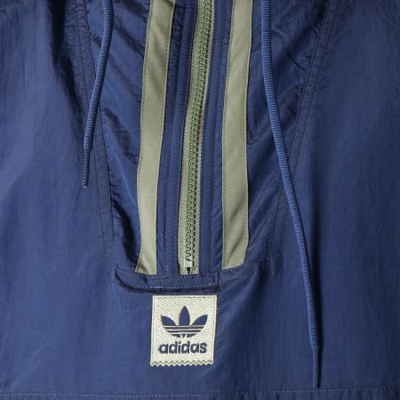 Adidas Originals - Veste Capuche Anorak Puffy DH6647 Bleu Marine Noir Vert Kaki