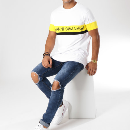 Gianni Kavanagh - Tee Shirt Oversize Block Blanc Jaune Noir