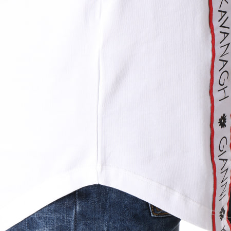Gianni Kavanagh - Tee Shirt Oversize Avec Bandes Panel GK Ribbon Blanc Noir