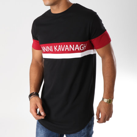 Gianni Kavanagh - Tee Shirt Oversize Block Noir Bordeaux Blanc