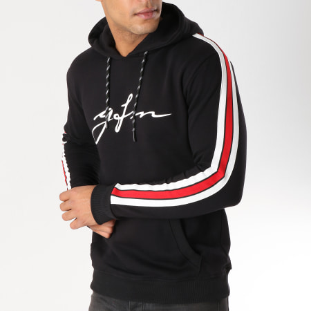Good For Nothing - Sweat Capuche Avec Bandes Speed Jersey Noir Rouge Blanc