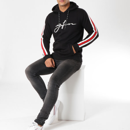 Good For Nothing - Sweat Capuche Avec Bandes Speed Jersey Noir Rouge Blanc
