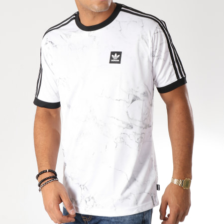 Adidas Originals - Tee Shirt Marble Stripe DH3889 Blanc Gris