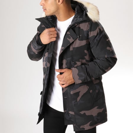 Anderwood - Parka Fourrure FMB 16110 Gris Anthracite Camouflage Beige