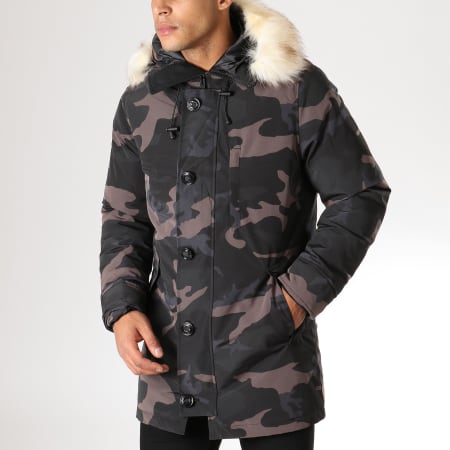 Anderwood - Parka Fourrure FMB 16110 Gris Anthracite Camouflage Beige