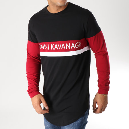 Gianni Kavanagh - Tee Shirt Manches Longues Oversize Block Noir Blanc Bordeaux