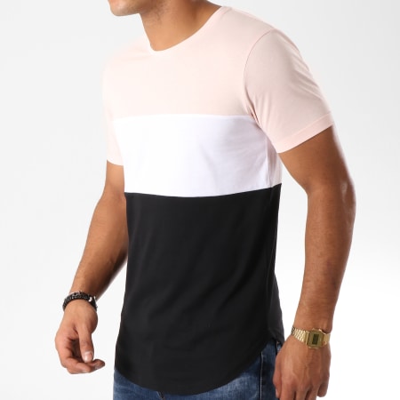 LBO - Tee Shirt Oversize Tricolore 517 Noir Blanc Rose