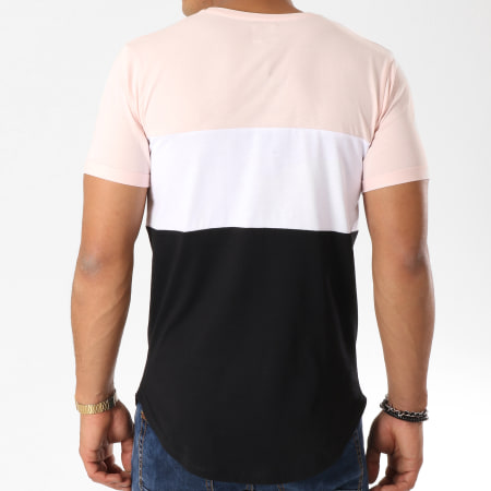 LBO - Tee Shirt Oversize Tricolore 517 Noir Blanc Rose