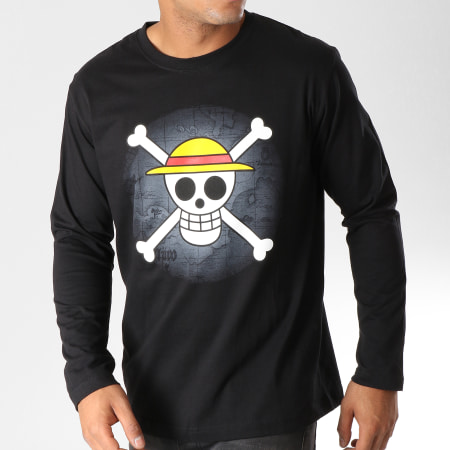 One Piece - Tee Shirt Manches Longues Skull Noir