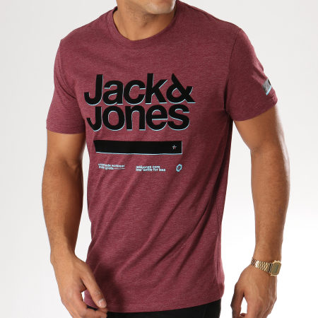 Jack And Jones - Tee Shirt Blake Bordeaux Chiné
