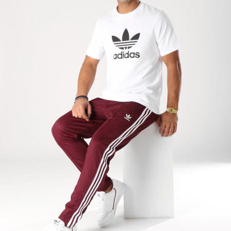 Adidas Originals - Pantalon Jogging Beckenbauer DH5825 Bordeaux Blanc
