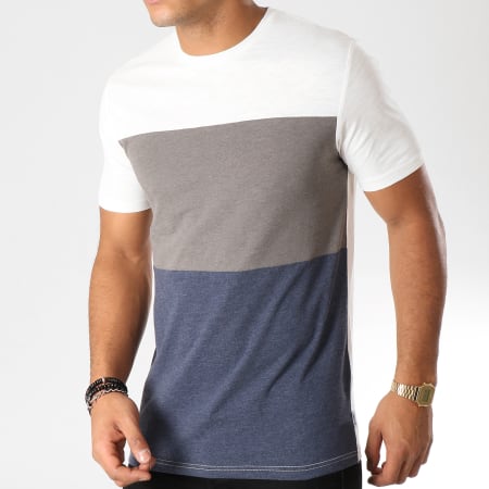 Only And Sons - Tee Shirt Hamill Blanc Gris Bleu Marine