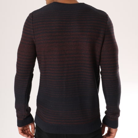 Selected - Pull Andrew Bleu Marine Bordeaux Chiné